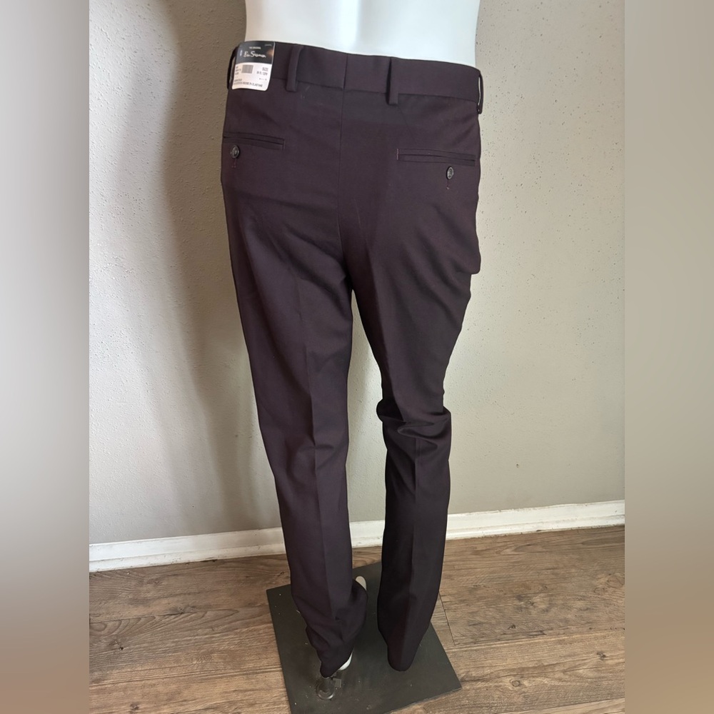 Ben Sherman Dark Plum Slim Fit Dress Pants
